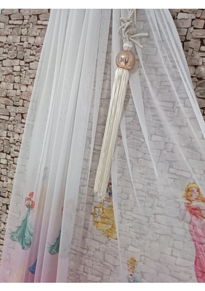 Çocuk Perdesi Tül Perde 1/3 Sık Pileli Kız Karakter Desenli indirimleri