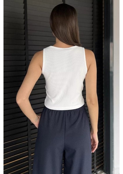 Taşlı Sıfır Kol Crop Top Bluz P-00017989 modelleri