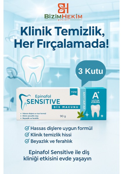 Anti-Tartar Hassas Diş Macunu 90G x 3 Adet (Toplam 270G)