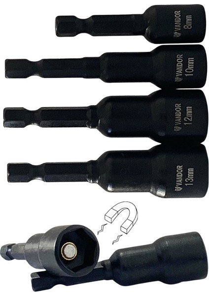 Manyetik Somun Tutucu Adaptör Pipo (Lokma-Çatı Vida Adaptörü) 13*65 mm ( 1 Adet ) fırsatları