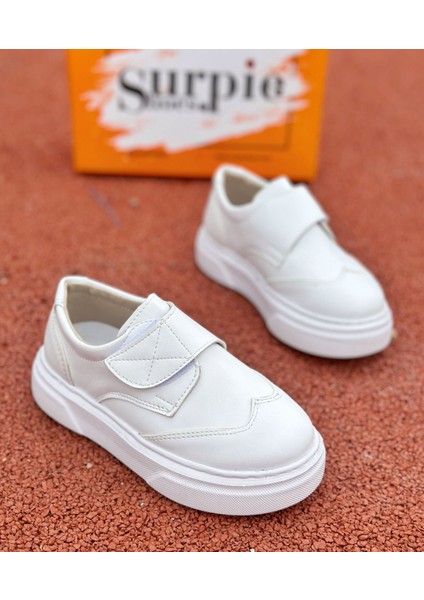 Erkek Çocuk Klasik Ayakkabı Kalın Topuklu Cırtlı Bağlama ile Rahat Kullanım