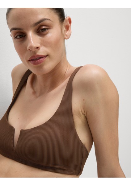Fitilli V Yaka Bikini Üstü