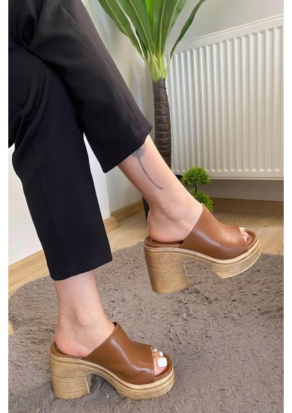 Kadın Rosso Taba Konfor Ortopedik Iç Taban Platform Topuk Terlik indirimleri