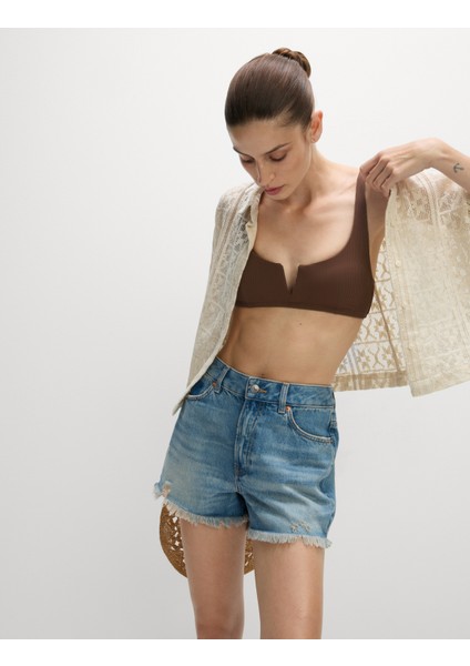 Fitilli Yüksek Bacak Kesimli Bikini Altı