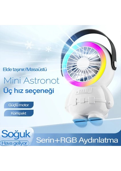 Ally Şarjlı Astronot Fan Vantilatör Taşınabilir El - Masa Üstü Vantilatör 1500MAH-(5775) fiyatları