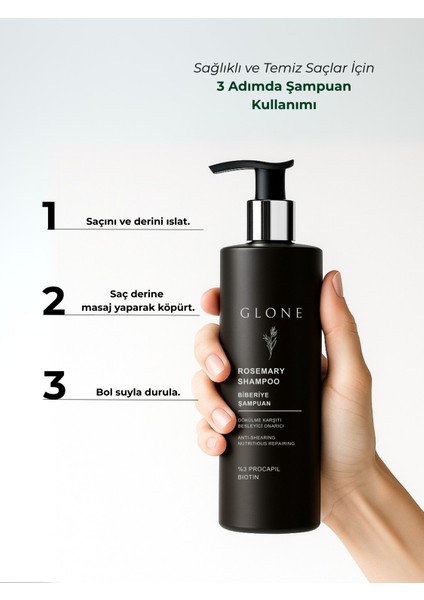 Biberiye Şampuanı | 250ml | %3 Procapil & Biotin | Saç Kökü Güçlendirici ve Hacim Veren, Sülfatsız modelleri