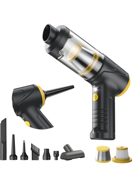 LT-145 12000PA Kablosuz El Süpürgesi, LED Işıklı, Hepa Filtreli, 4’ü 1 Arada Çok Fonksiyonlu