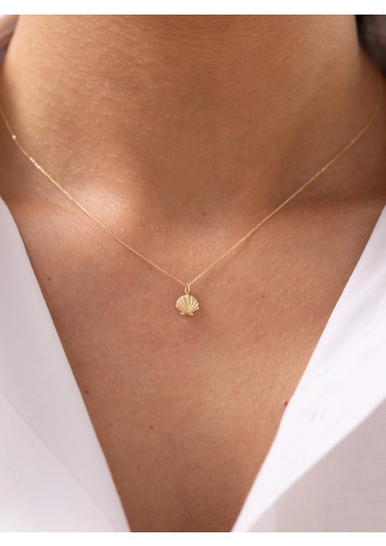 Istiridye Deniz Kabuğu 14 Ayar Altın Kolye fiyatları