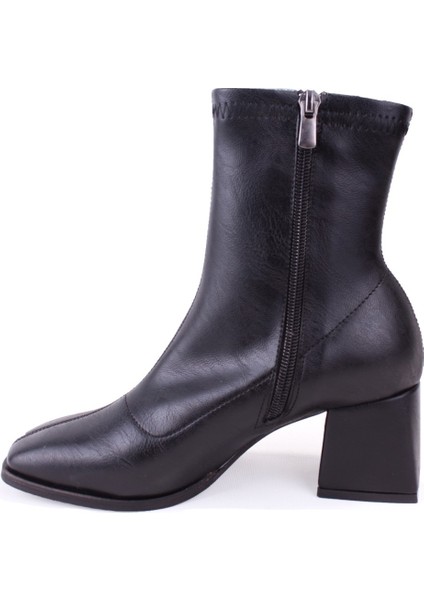 DZA07-1277101 Siyah Klasik Topuklu Kadın Bot modelleri