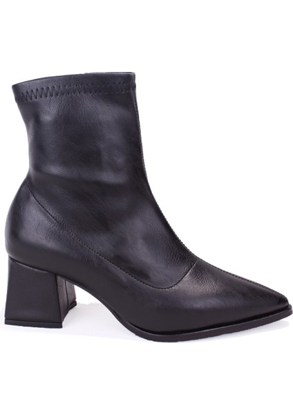 DZA07-1277201 Siyah Klasik Topuklu Kadın Bot fiyatları