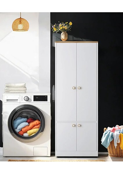 Niva Çok Amaçlı Dolap | Kapaklı ve 7 Raflı Dolap