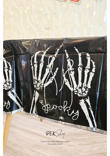Halloween Masa Örtüsü Siyah Iskelet Eller Spooky Masa Örtüsü Cadılar Bayramı Desenli Büyük Boy 135X180CM fiyatları