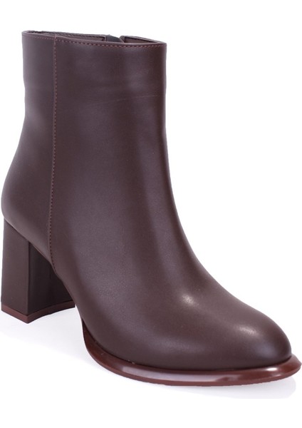 DZA07-811501 Kahve Klasik Topuklu Kadın Bot