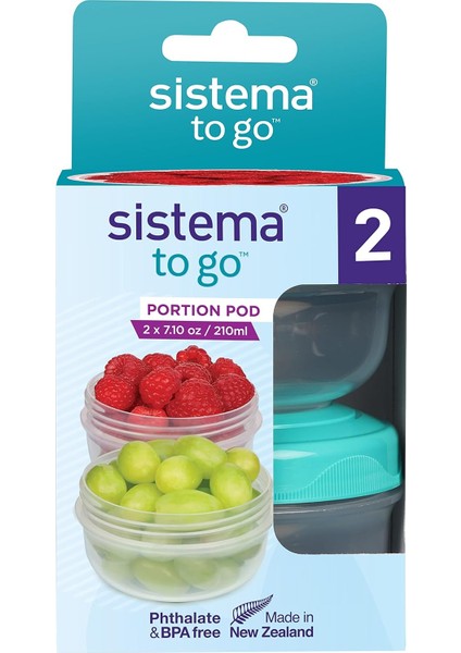 Portion Pod To Go – 2’li Set (Her Biri 210 Ml), Bpa Free, Mikrodalga/derin Dondurucu Uyumlu modelleri