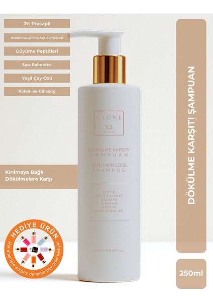 Dökülme Karşıtı Şampuan | 250ml | %3 Procapil & Keratin | Kırılma ve Koparak Dökülmelere Karşı Güçlendirici Bakım