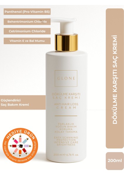 Dökülme Karşıtı Saç Kremi | 200 ml | Pantenol & E Vitamini | Kırılma ve Kopmalara Karşı
