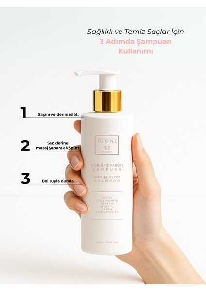 Dökülme Karşıtı Şampuan | 250ml | %3 Procapil & Keratin | Kırılma ve Koparak Dökülmelere Karşı Güçlendirici Bakım fırsatları