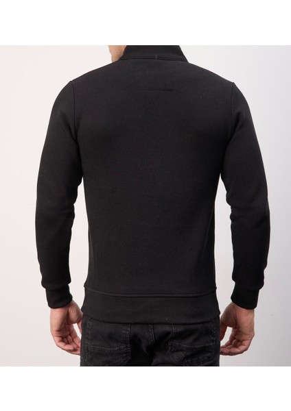 Fermuar Yaka Siyah Dar Kesim Erkek Triko fiyatları