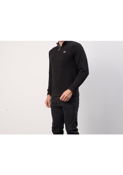 Fermuar Yaka Siyah Dar Kesim Erkek Triko fırsatları