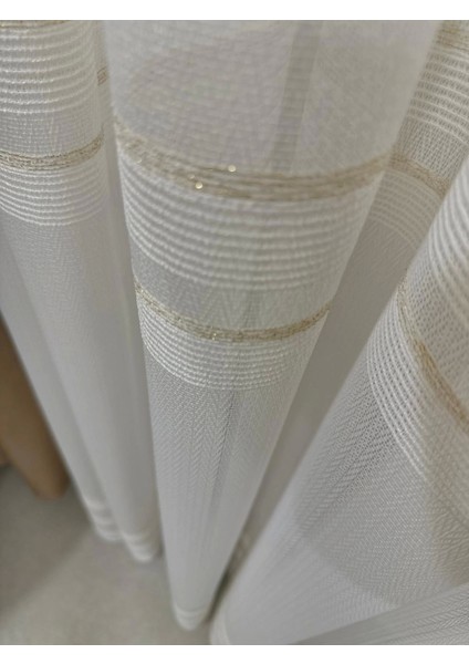 Nivemeshome Haven 3023 Gold Detaylı 1/3 Sık Pileli Tül Perde Apm modelleri