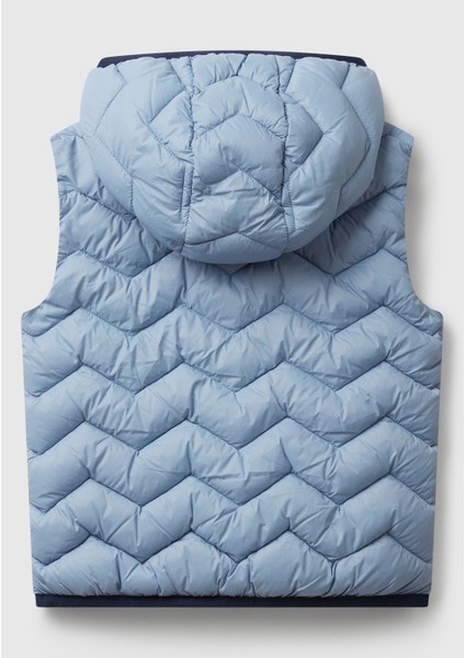 Erkek Çocuk Açık Mavi Logo Detaylı Kapüşonlu Yelek fiyatları