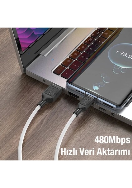 Hoco X90 USB To Type-C 3A Silikon Hızlı Şarj ve Data KABLOSU-(5775) modelleri