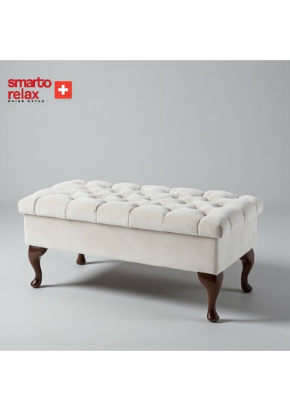 Puf Mürren Ayaklı Kapitoneli Dekoratif 100x40x45 cm(Ekru) fiyatları