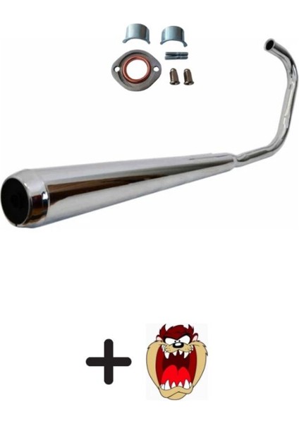 Cg Çita Sessiz Ooh Egzoz+Egzoz Bağlantı Flanş Takımı(Hdiye Stcker)