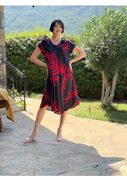 FT179001 Viskon Fethiye Elbise modelleri