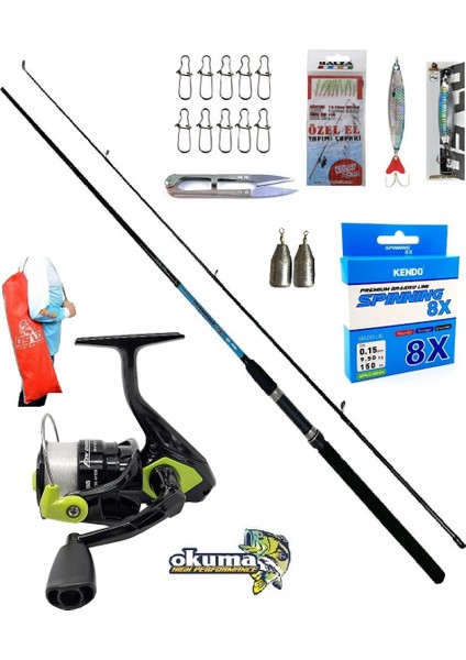Okuma Fın Chaser 4000 240CM 15-40GR Okuma G-Power Spin Olta Takımı Seti
