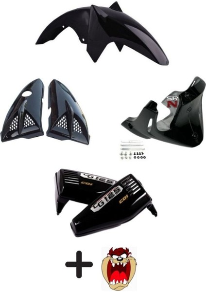 Cg Çita Siyah Kaporta Seti(Ybr Çamurluk Sakal Bıyık Yan Kapak) + Tzmnya Sticker