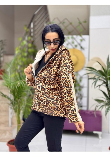 NC14241 Italyan Leopar Kadife Ceket Camel fırsatları