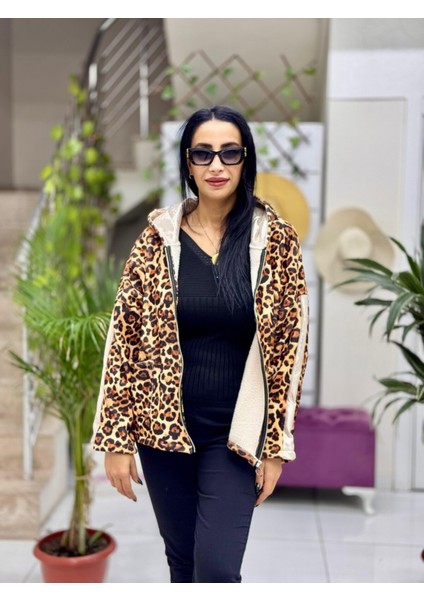 NC14241 Italyan Leopar Kadife Ceket Camel indirimleri