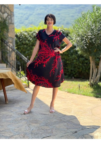 FT179001 Viskon Fethiye Elbise