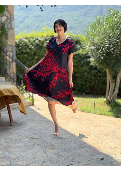 FT179001 Viskon Fethiye Elbise