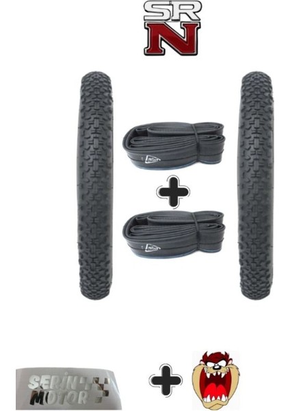Serin-Bisiklet 16 Inch Iç Dış Lastik Seti Ön Arka TAKIM(DIŞ16X1,95-İÇ16X1.75-2.125)TZMNYA Stcker