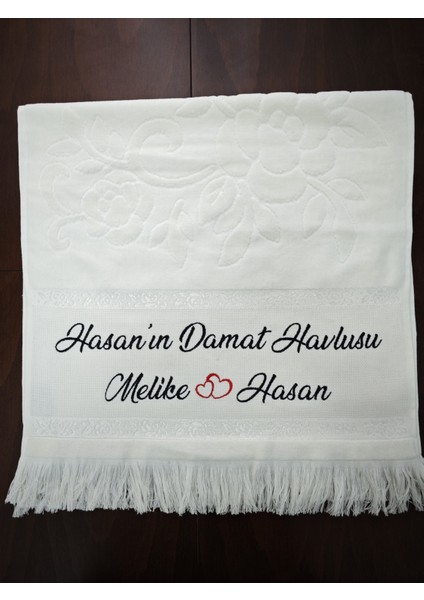 Kişiye Özel Isim Işlemeli Kadife Etamin Söz Havlusu