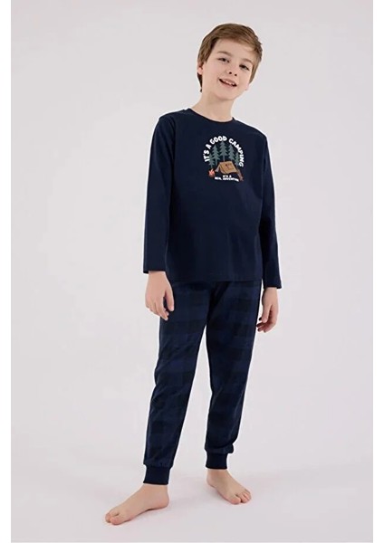 Uzun Kol Ekoseli Erkek Çocuk Pijama Takım 3500 modelleri