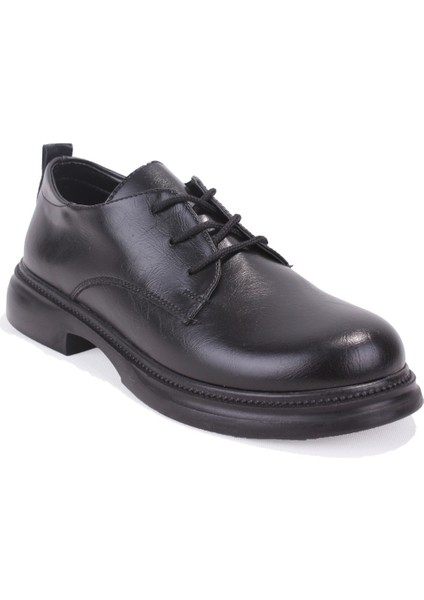DZA07-8892680 Siyah Günlük Bağcıklı Loafer Kadın Ayakkabı