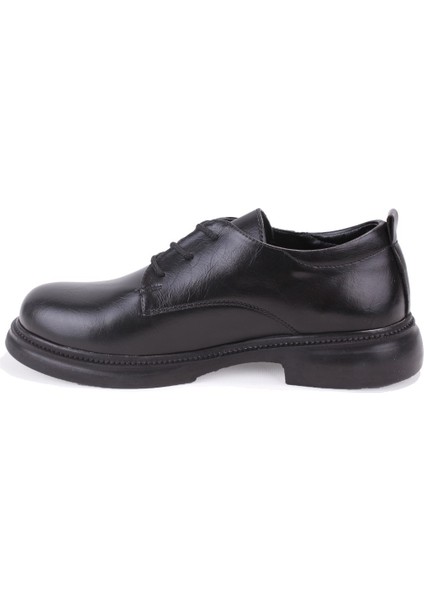 DZA07-8892680 Siyah Günlük Bağcıklı Loafer Kadın Ayakkabı modelleri