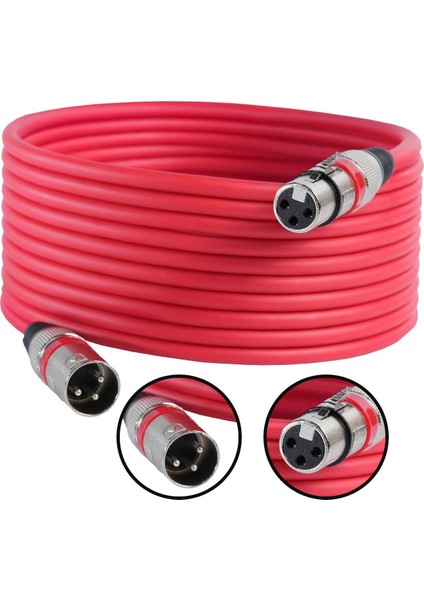 MXL-15M-RD Kaliteli XLR TO XLR 15 mt. Mikrofon Kablosu