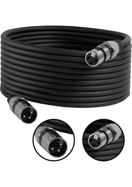 MXL-15M-BK Kaliteli XLR TO XLR 15 mt. Mikrofon Kablosu