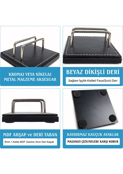 PR4279 Siyah Lüks Ofis Masaüstü Kartvizitlik Ahşap-Deri Tabanlı fiyatları