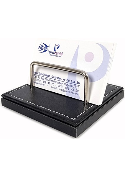 PR4279 Siyah Lüks Ofis Masaüstü Kartvizitlik Ahşap-Deri Tabanlı indirimleri