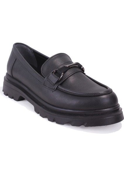 DZA07-90834 Siyah Günlük Loafer Kadın Ayakkabı
