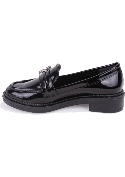 DZA07-863705 Siyah Rugan Günlük Loafer Kadın Ayakkabı modelleri