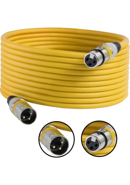 MXL-15M-YLW Kaliteli XLR TO XLR 15 mt. Mikrofon Kablosu