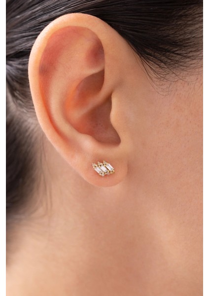 Zarif Taşlı Mini 14 Ayar Altın Küpe fiyatları