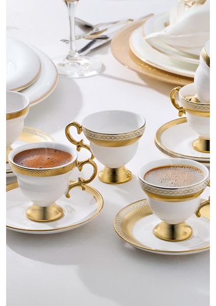 Majesty 12 Parça 6 Kişilik Porselen Kahve Fincan Takımı