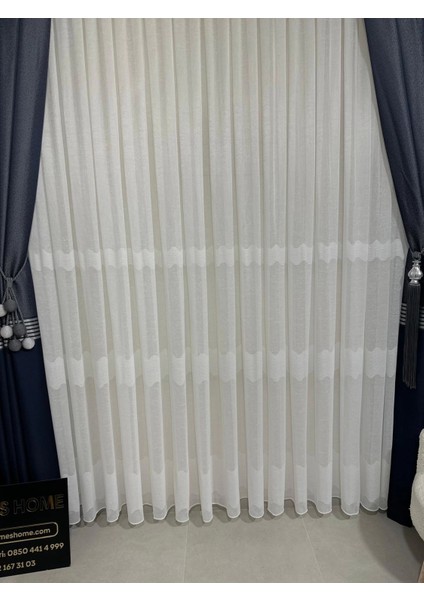 Nivemeshome Keten Mira W011908.801 1/2,5 Sık Pileli Tül Perde Apm